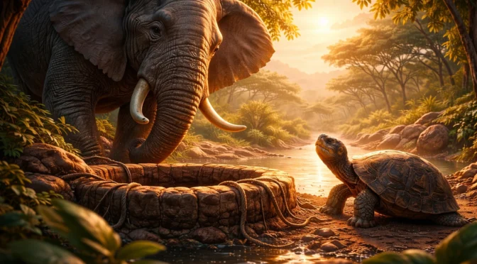 THE TORTOISE AND THE ELEPHANT